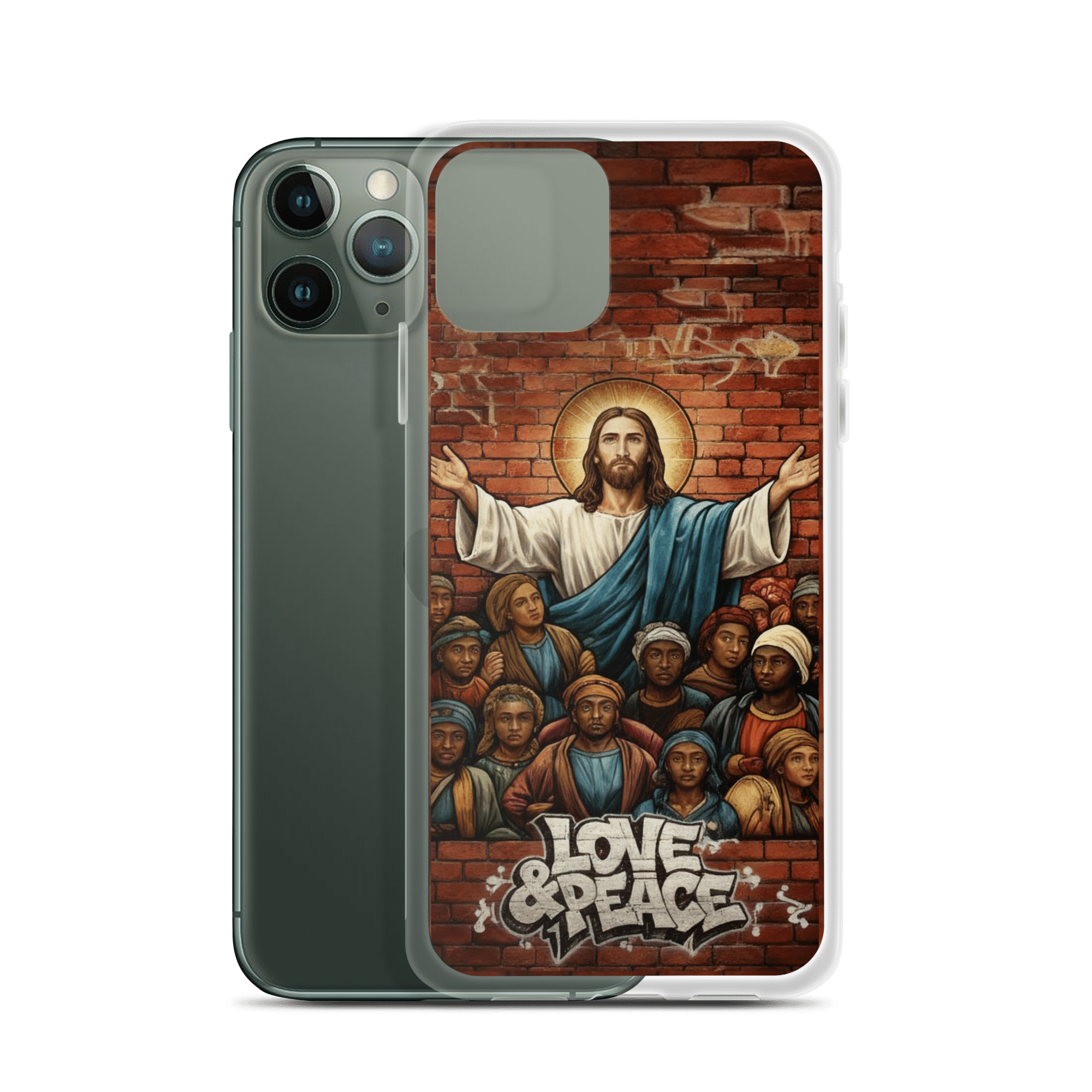 Love and Peace Jesus iPhone Case - Image 3
