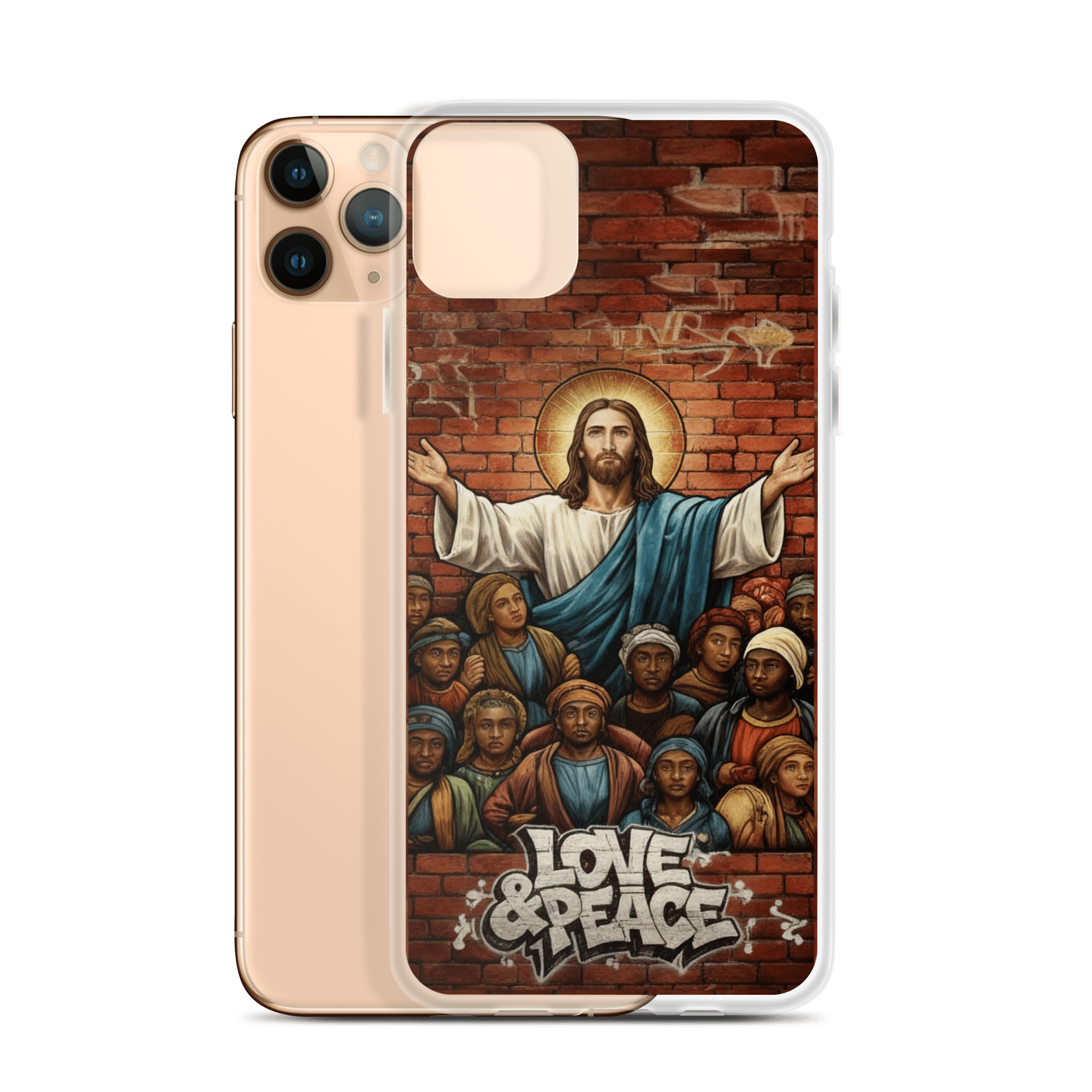 Love and Peace Jesus iPhone Case - Image 2