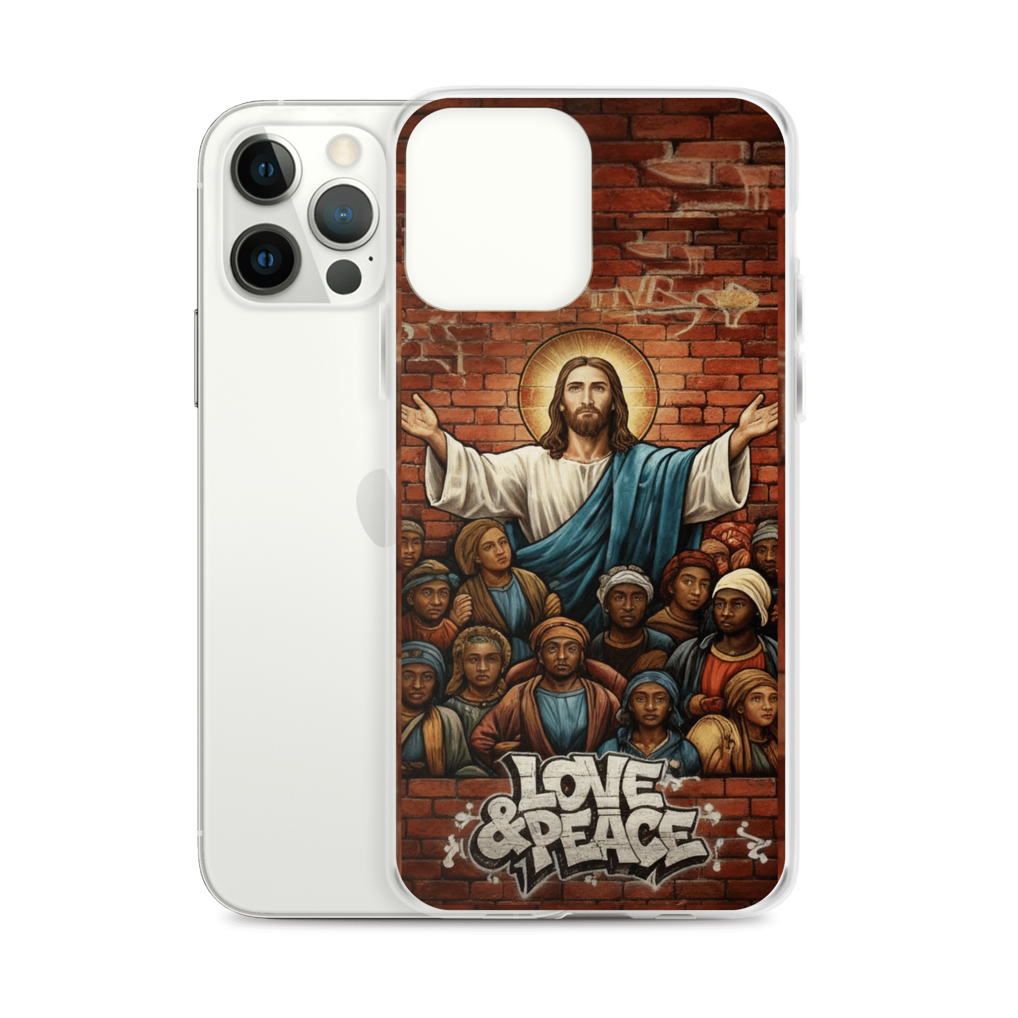 Love and Peace Jesus iPhone Case - Image 6