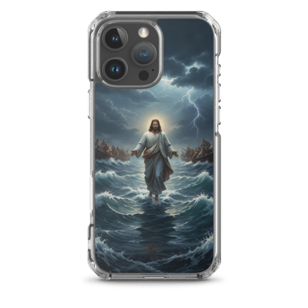 Jesus Walks on Water in the Storm iPhone Case