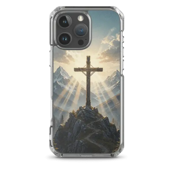 Crucifix on a Mountain iPhone Case