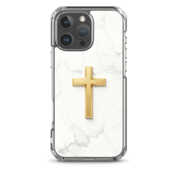 Golden Cross on Marble iPhone Case