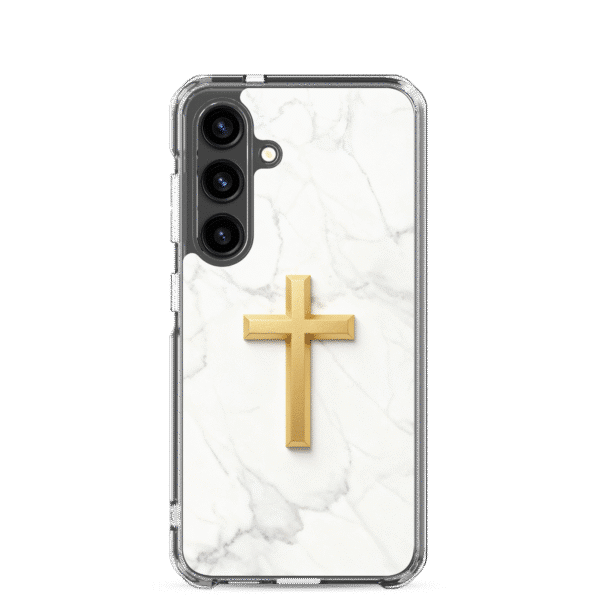 Golden Cross on Marble Samsung Case