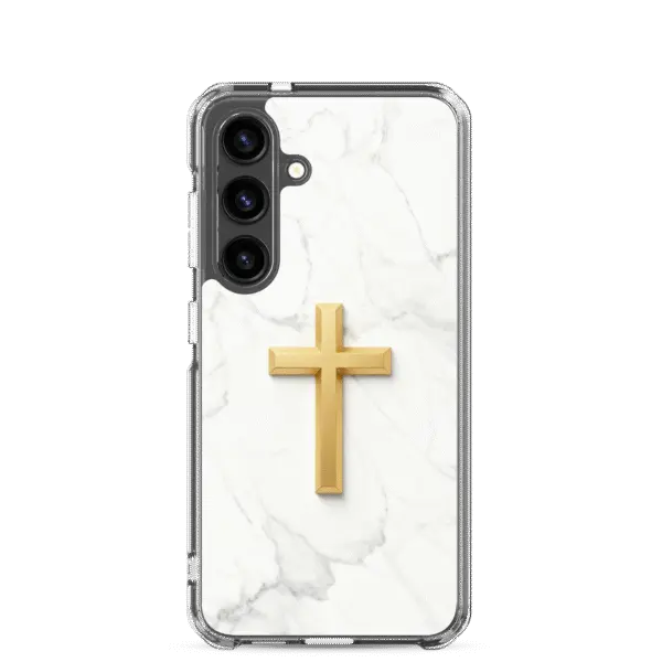 Golden Cross on Marble Samsung Case