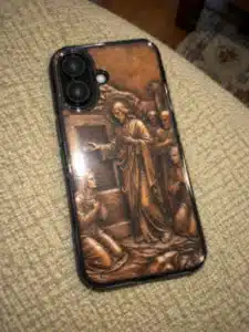 Low-res Jesus phone case snapsho