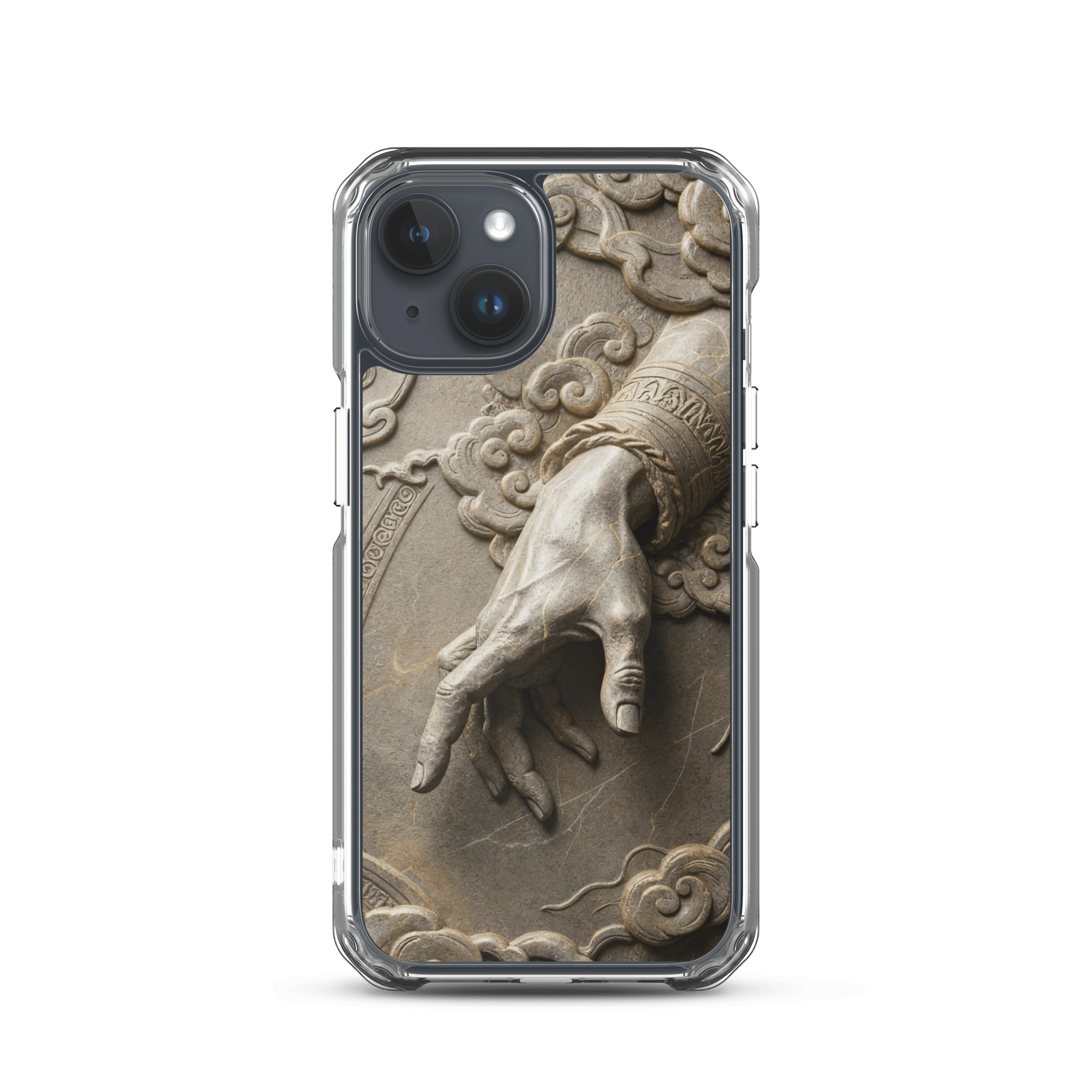 Divine Hand in Stone Clouds MagSafe Clear iPhone Case - Image 9