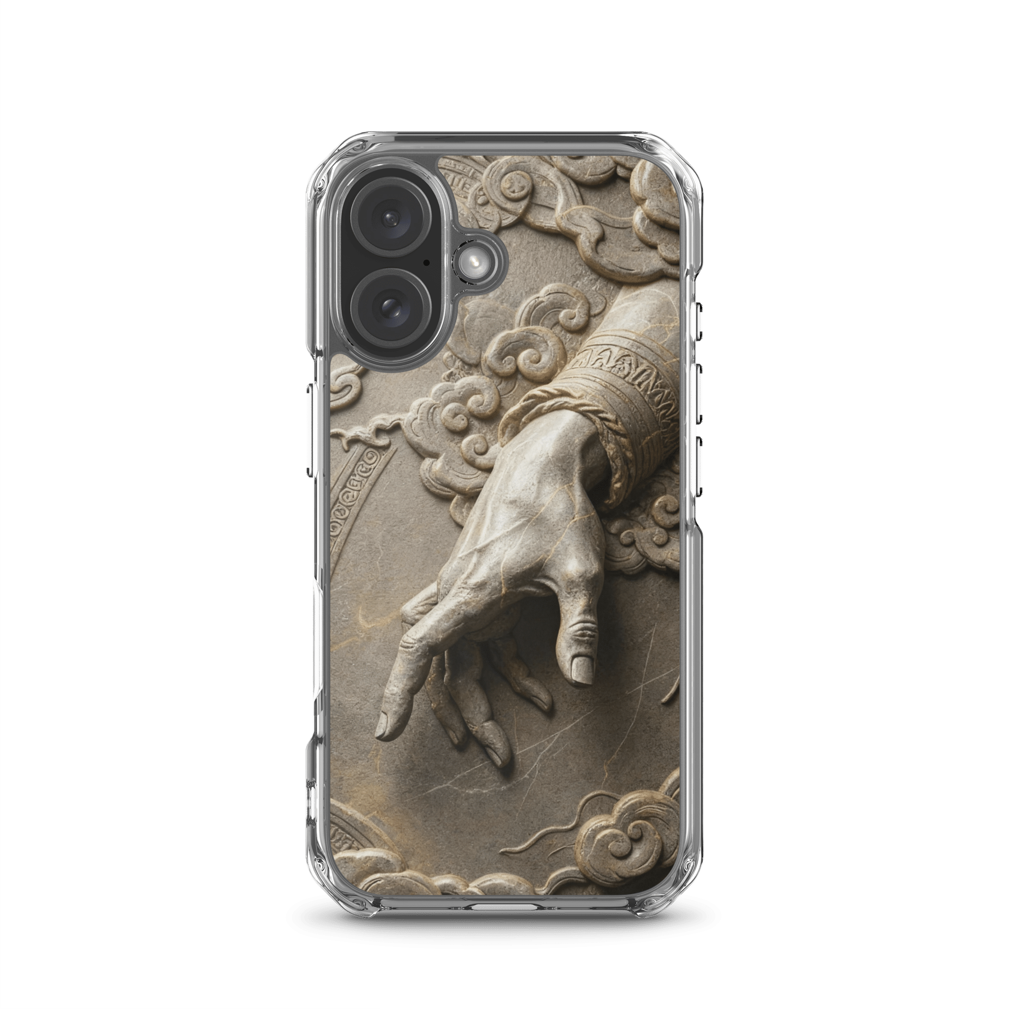 Divine Hand in Stone Clouds MagSafe Clear iPhone Case - Image 5