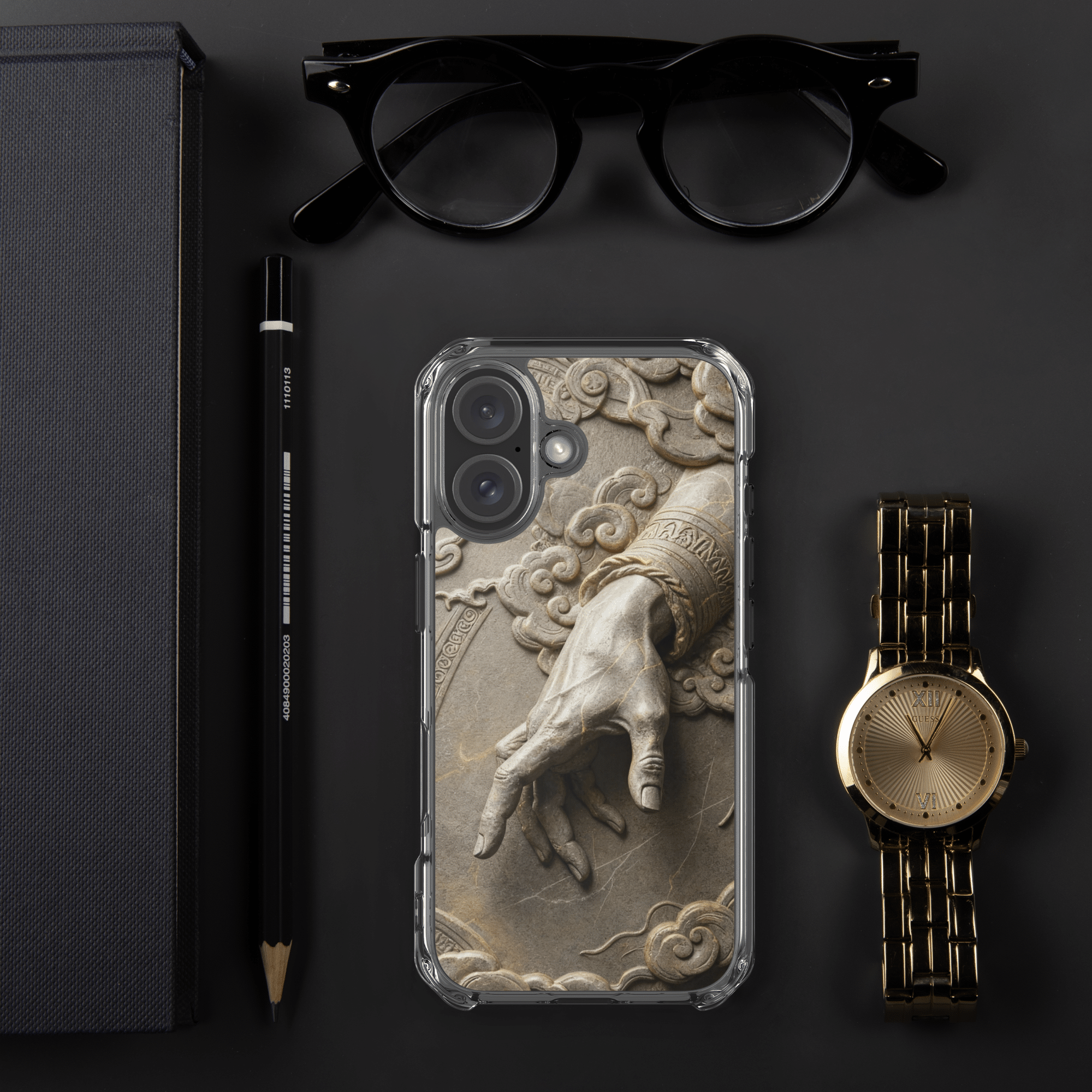Divine Hand in Stone Clouds MagSafe Clear iPhone Case - Image 12