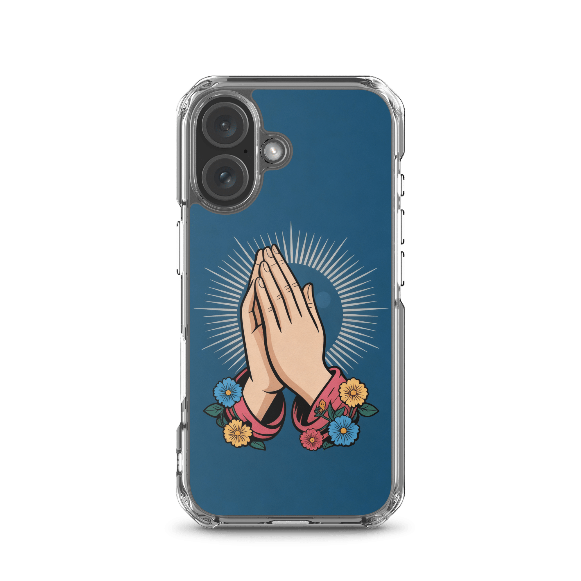 Praying Hands with Flowers MagSafe® Clear iPhone Case - Image 5