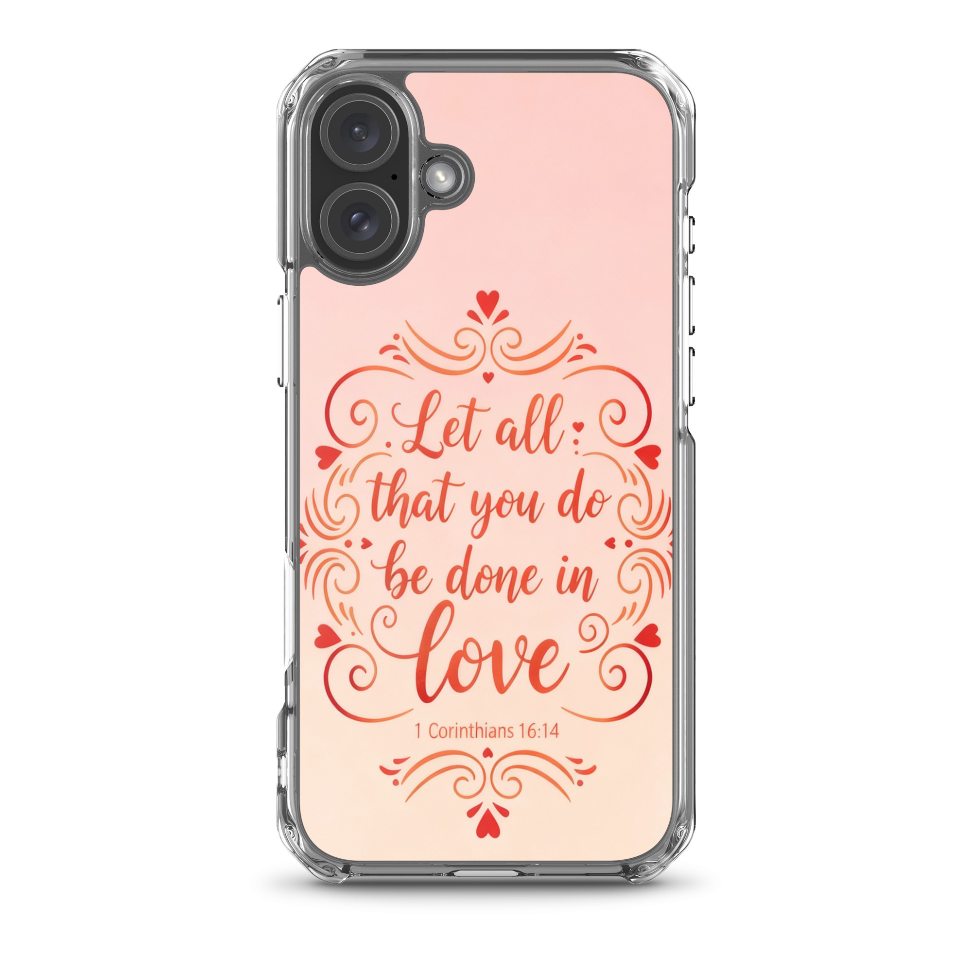 Corinthians Love Script MagSafe Clear iPhone Case - Image 8