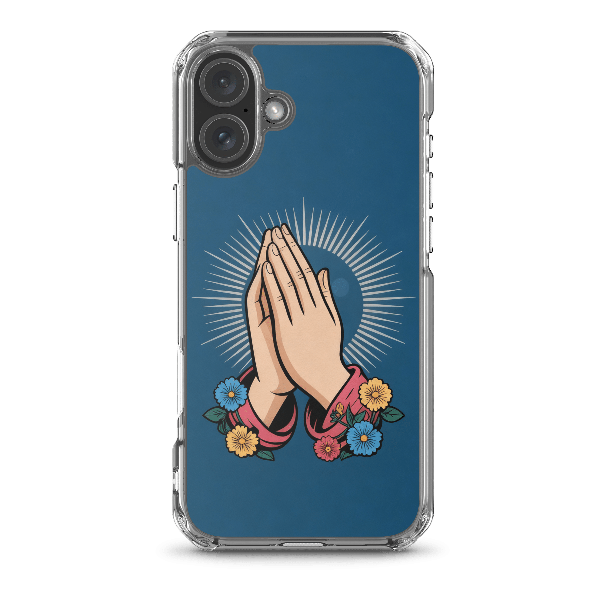 Praying Hands with Flowers MagSafe® Clear iPhone Case - Image 8