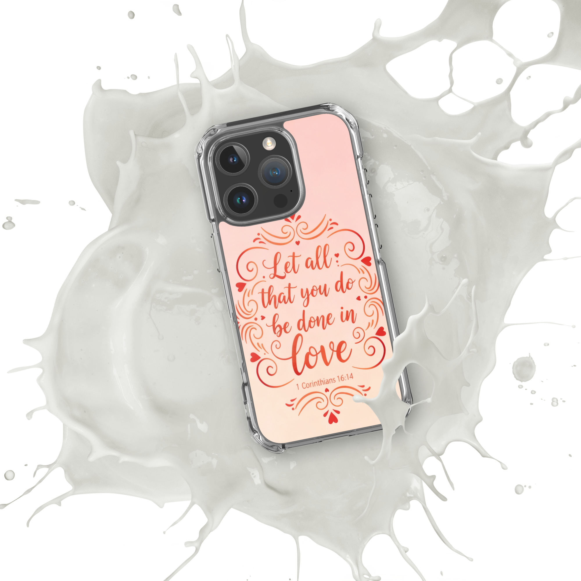 Corinthians Love Script MagSafe Clear iPhone Case - Image 11
