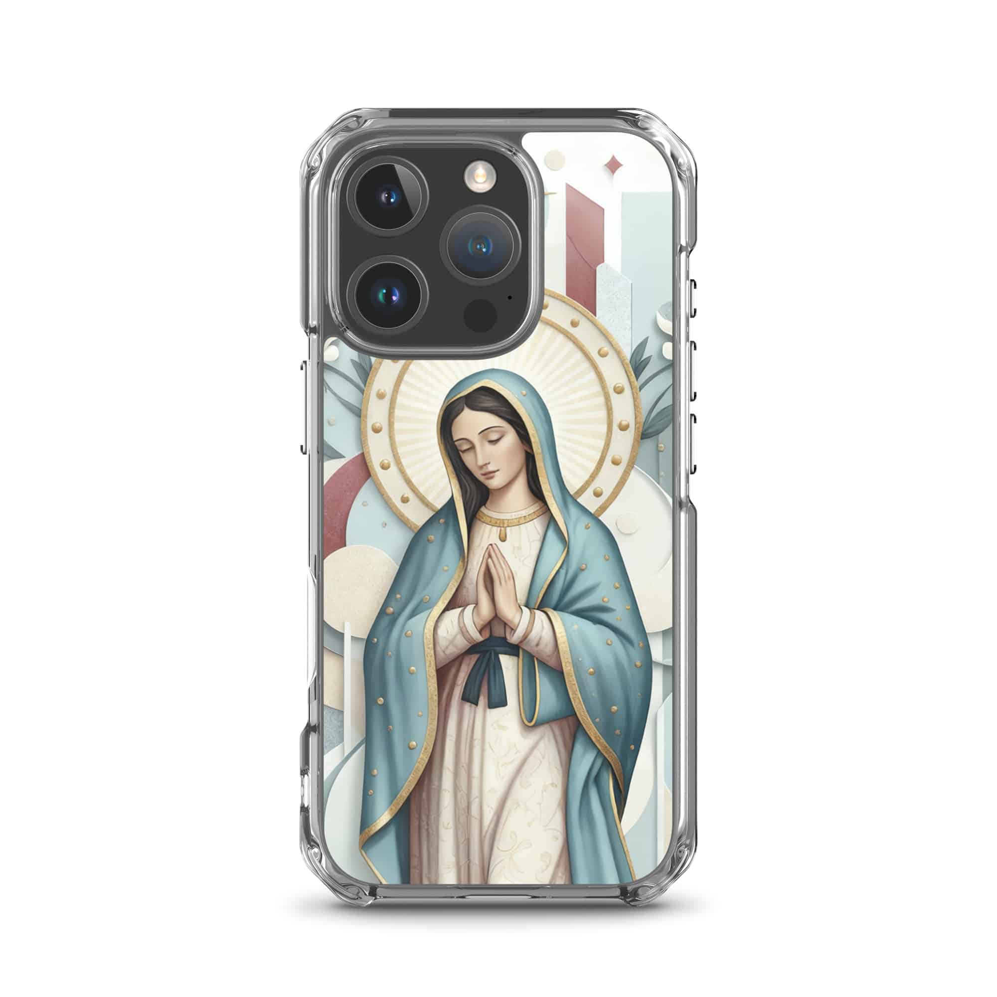 Blessed Mother Mary Pray For Us MagSafe Clear iPhone Case