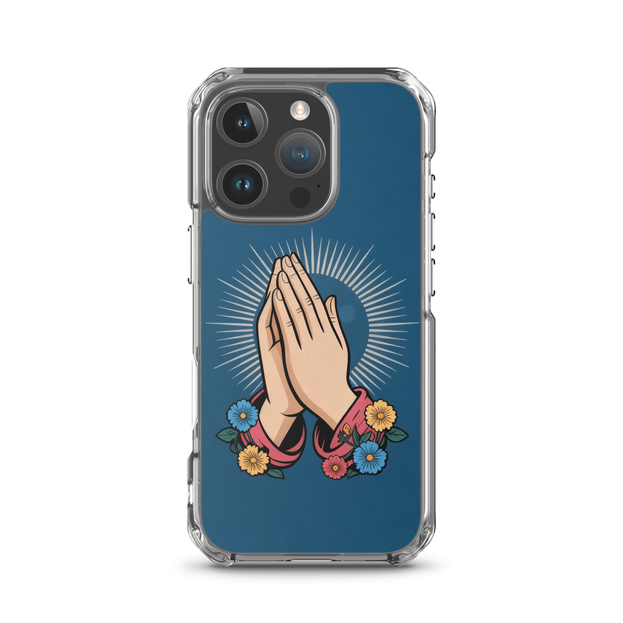 Praying Hands with Flowers MagSafe® Clear iPhone Case - Image 6
