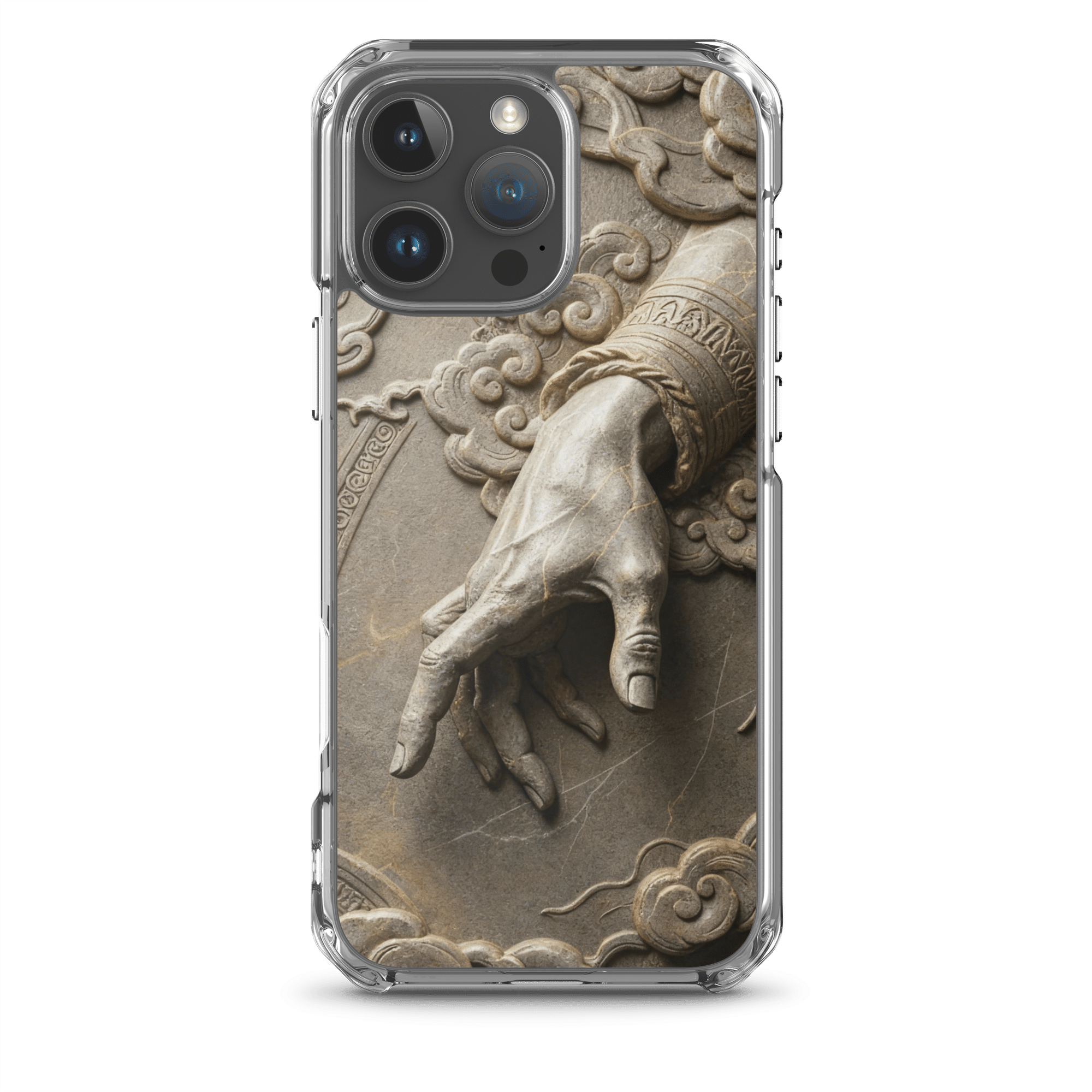 Divine Hand in Stone Clouds MagSafe Clear iPhone Case - Image 7