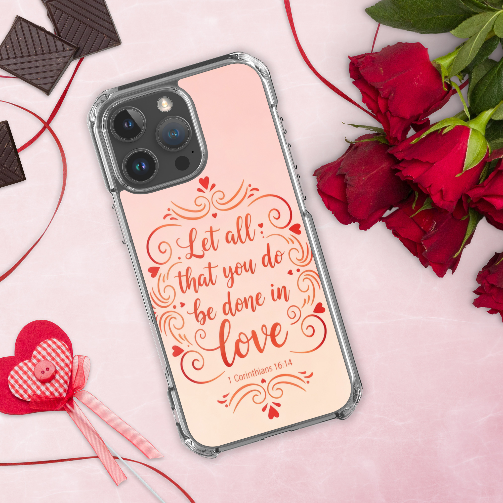 Corinthians Love Script MagSafe Clear iPhone Case - Image 10