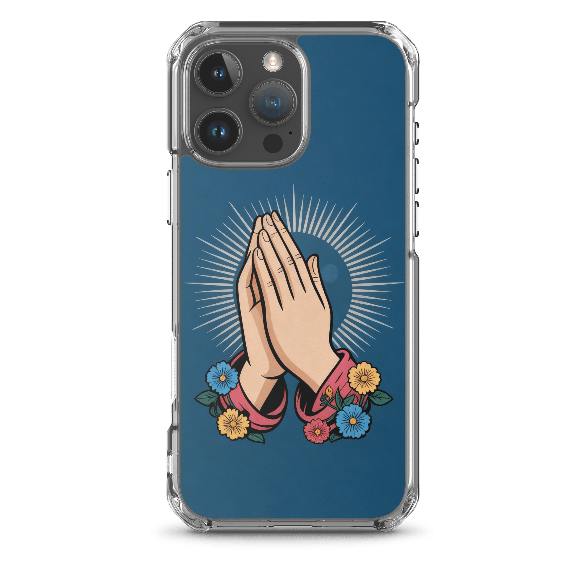 Praying Hands with Flowers MagSafe® Clear iPhone Case - Image 7