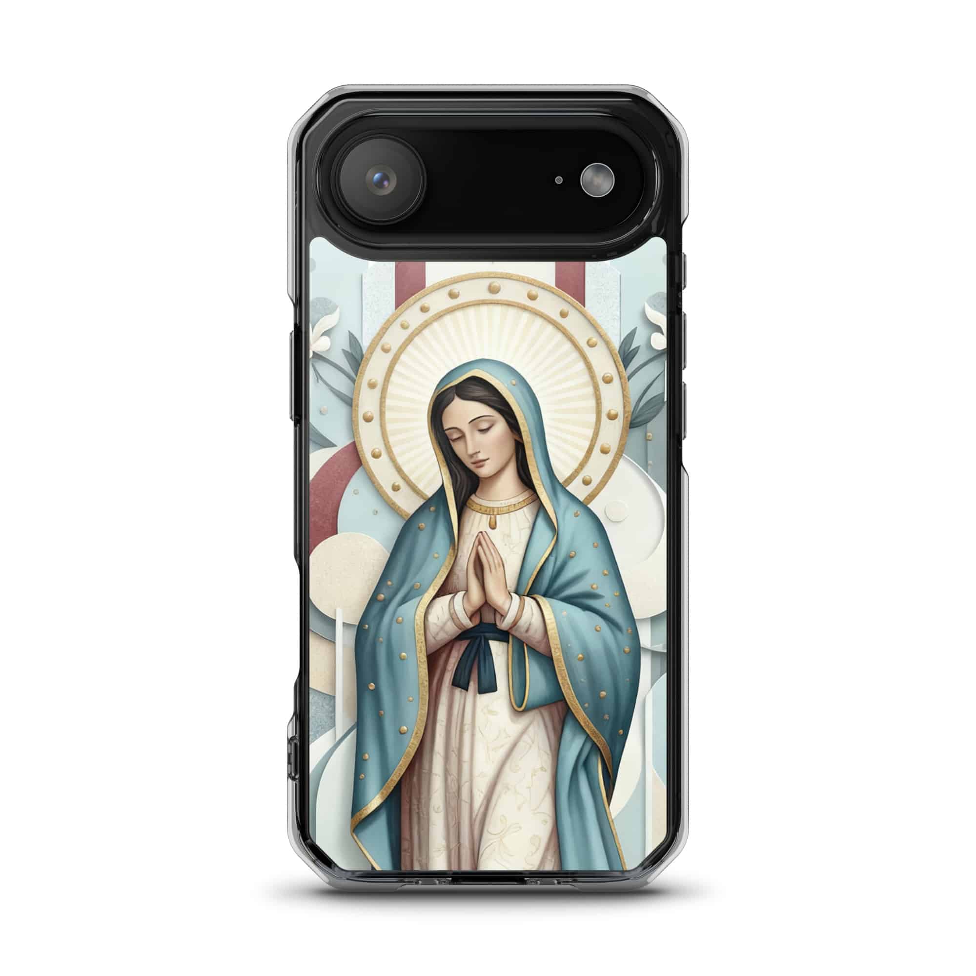Blessed Mother Mary Pray For Us MagSafe Clear iPhone Case - Image 5