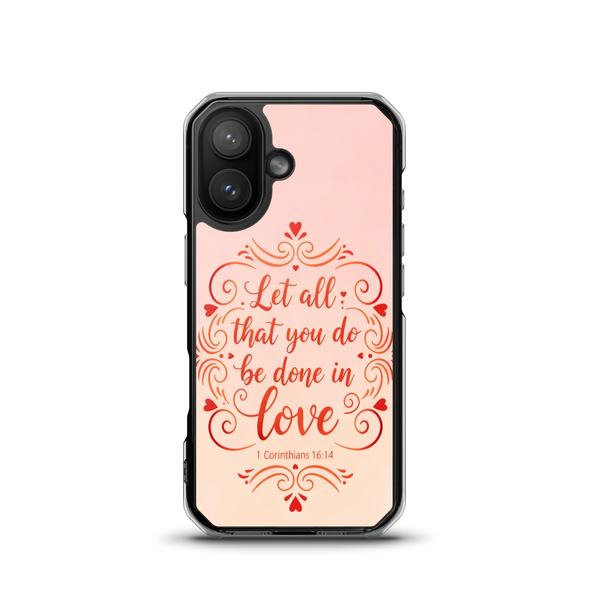 Corinthians Love Script MagSafe Clear iPhone Case - Image 2