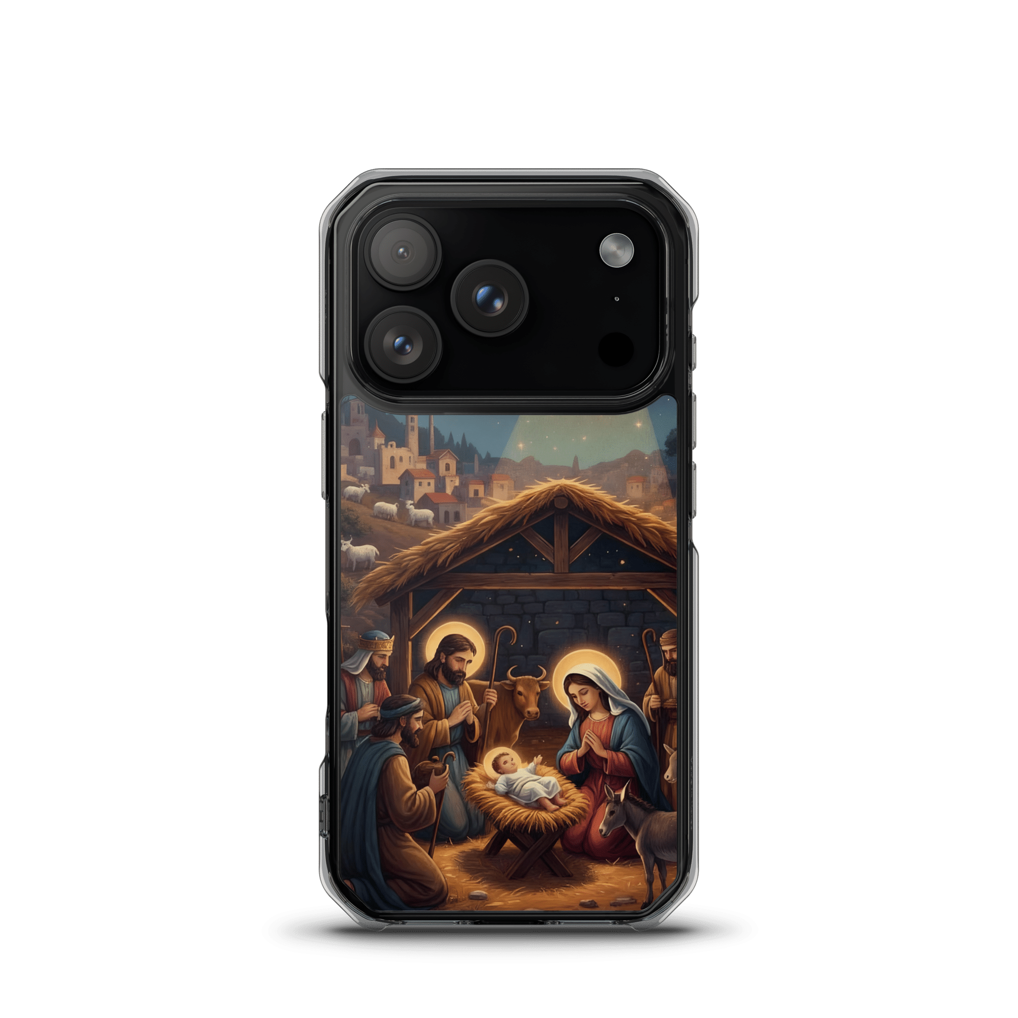 Nativity of Jesus Christmas Bethlehem Star MagSafe Clear iPhone Case - Image 2