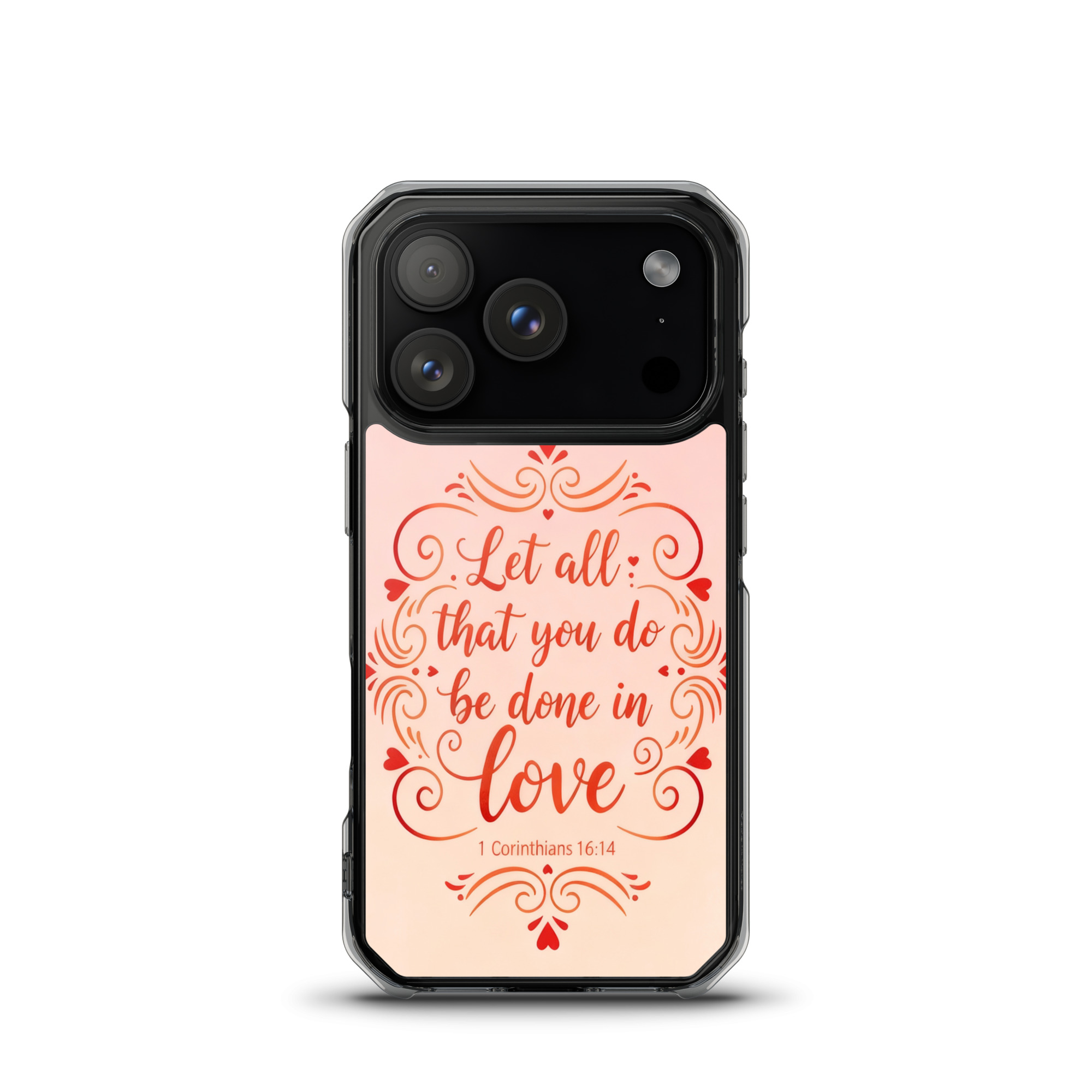 Corinthians Love Script MagSafe Clear iPhone Case - Image 3