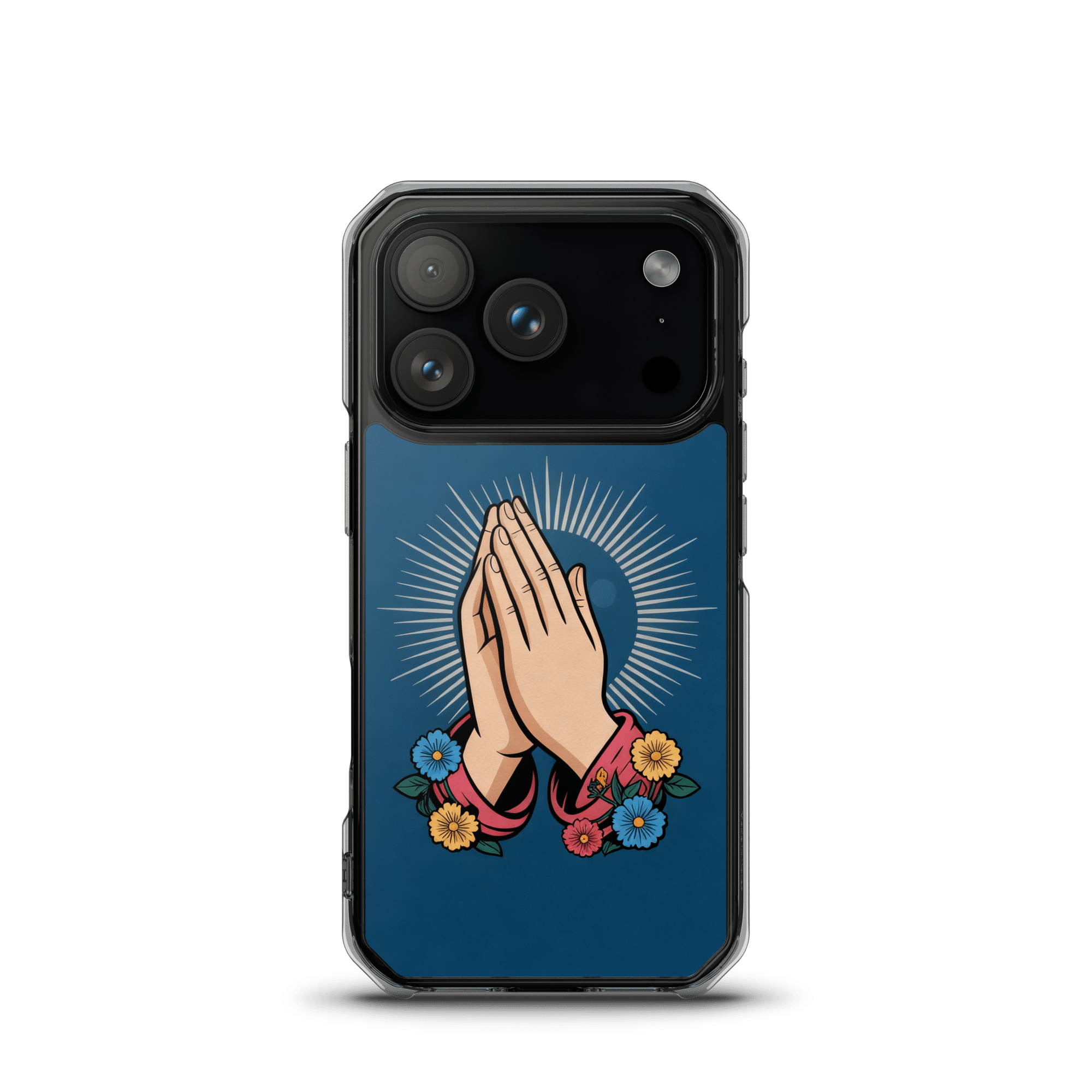 Praying Hands with Flowers MagSafe® Clear iPhone Case - Image 2