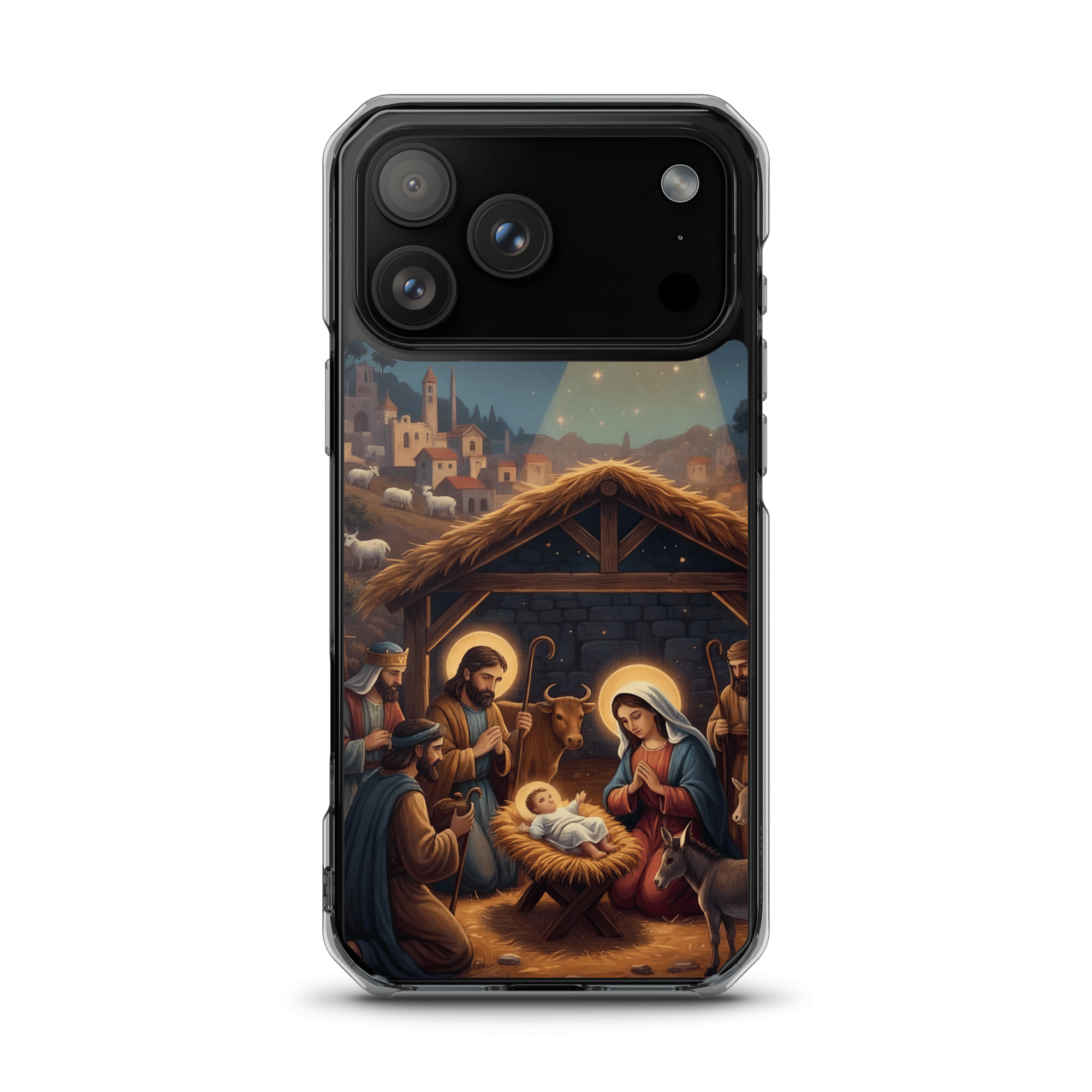 Nativity of Jesus Christmas Bethlehem Star MagSafe Clear iPhone Case - Image 3