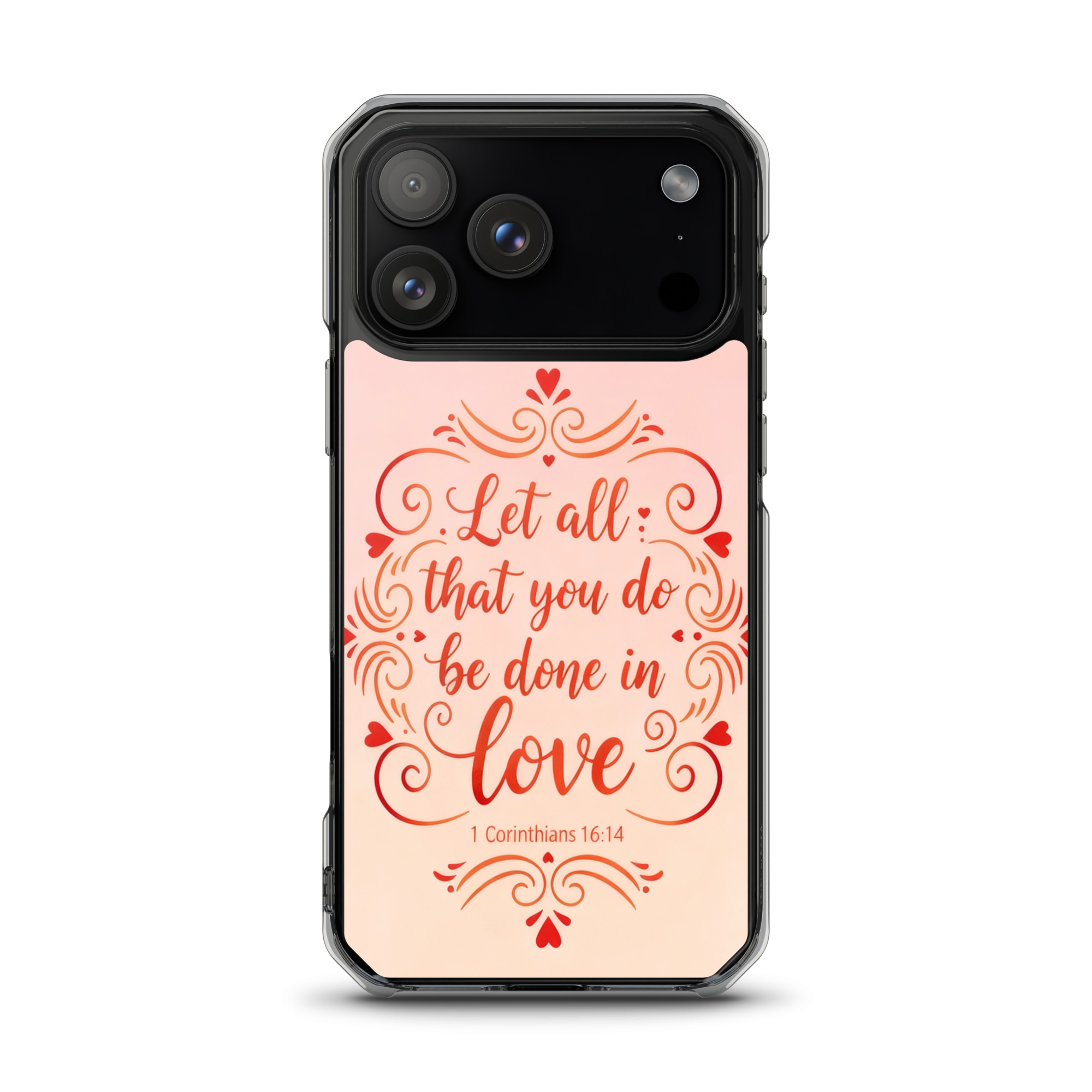 Corinthians Love Script MagSafe Clear iPhone Case