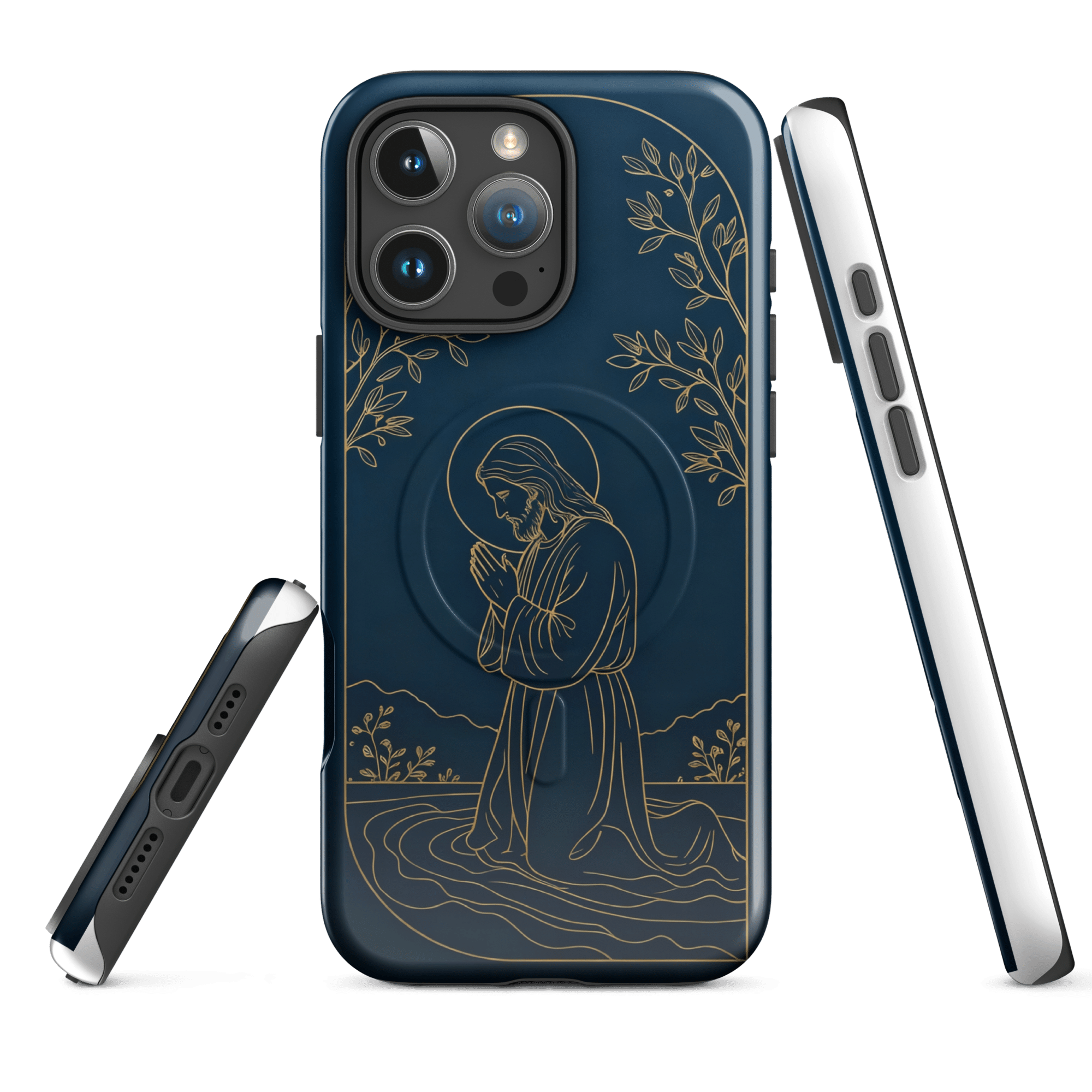 Jesus Praying by the River MagSafe Tough iPhone Case - Image 12