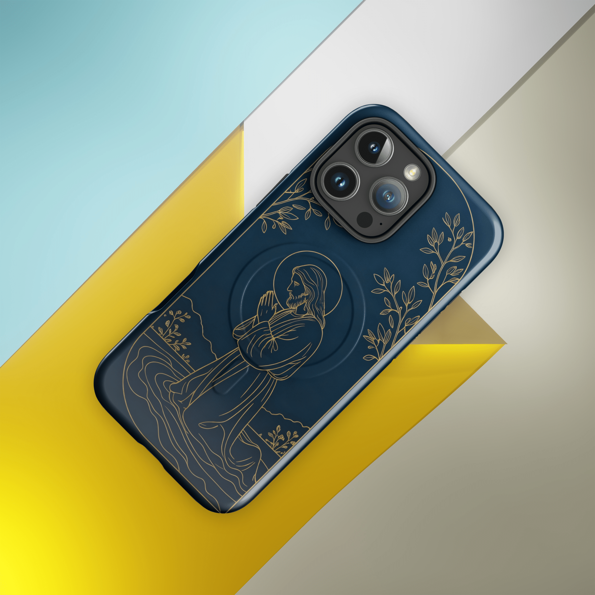 Jesus Praying by the River MagSafe Tough iPhone Case - Image 11