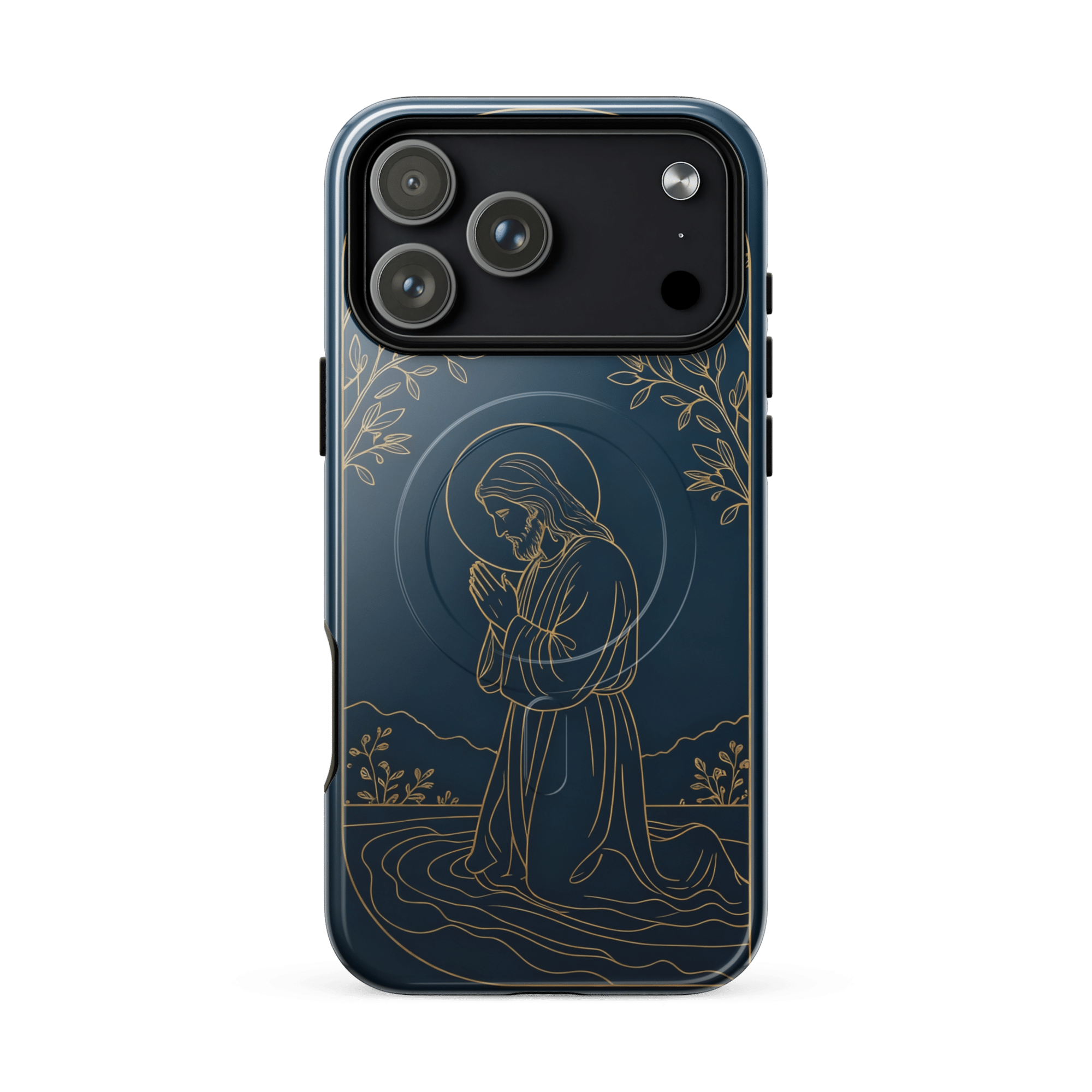 Jesus Praying by the River MagSafe Tough iPhone Case - Image 3