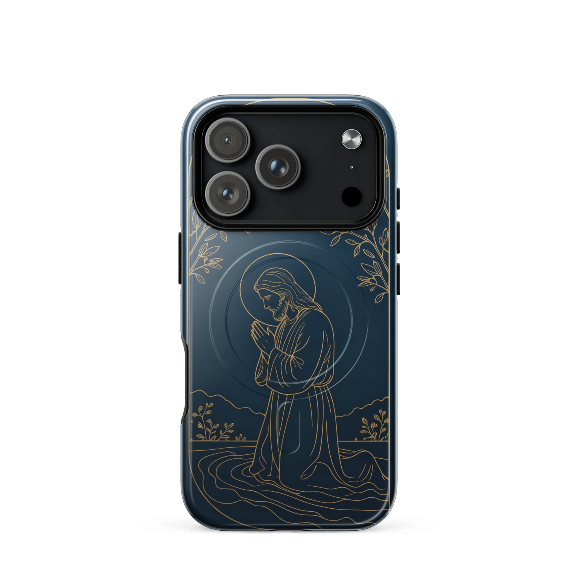 Jesus Praying by the River MagSafe Tough iPhone Case - Image 2