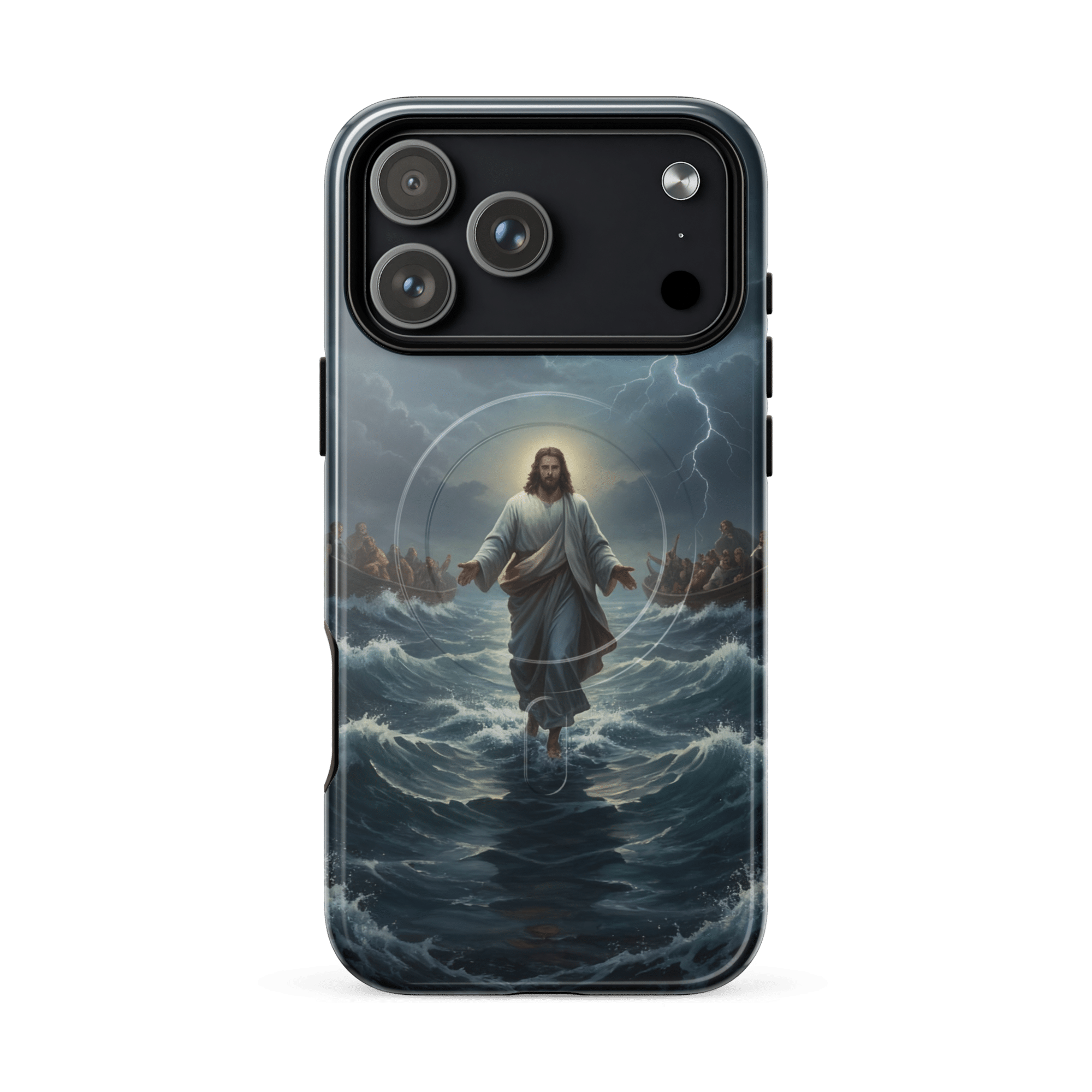 Jesus Walks on Water in the Storm MagSafe Tough iPhone Case