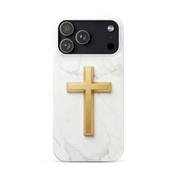 Golden Cross on Marble Snap iPhone Case