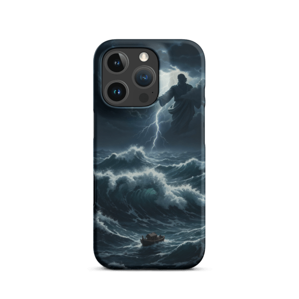 God in the Storm with Boat Snap iPhone Case