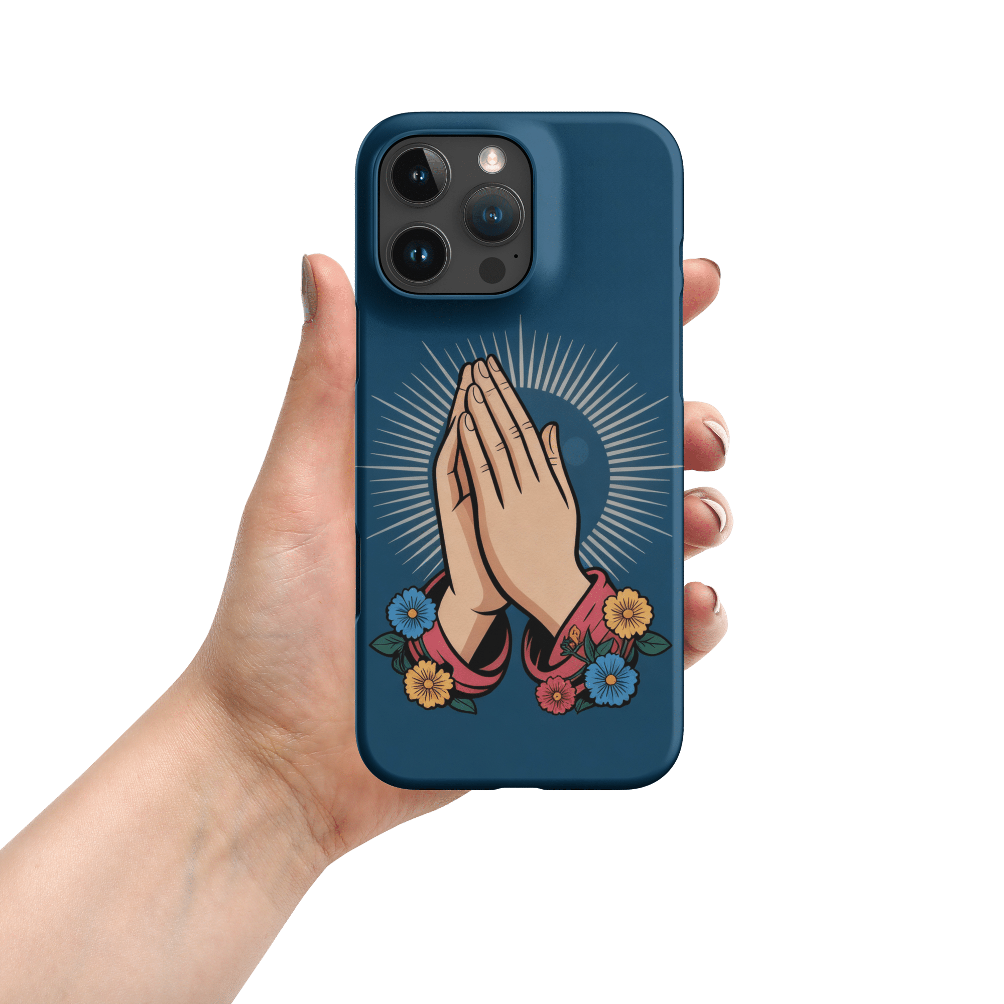 Praying Hands with Flowers Snap iPhone Case - Image 9