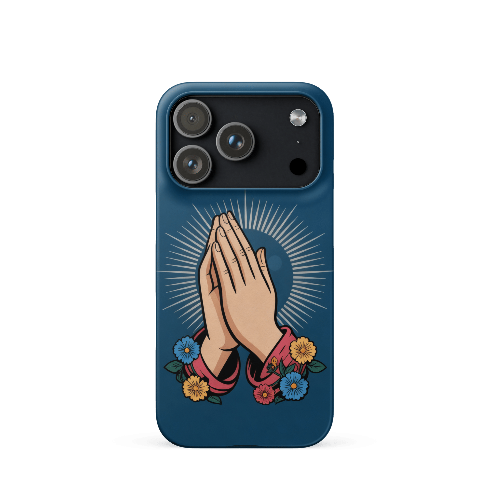 Praying Hands with Flowers Snap iPhone Case - Image 2