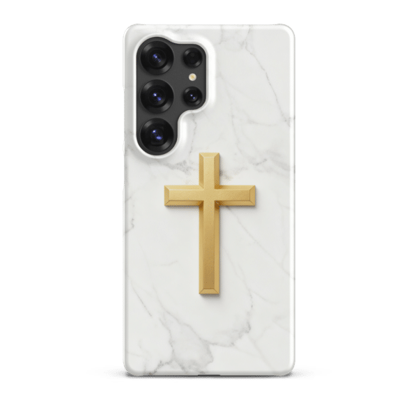 Golden Cross on Marble Snap Samsung Case