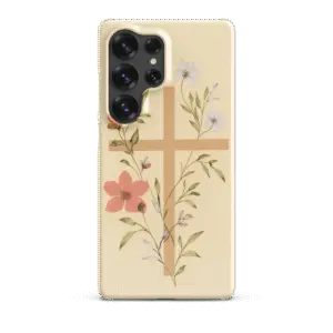 Floral Cross Snap Samsung Case
