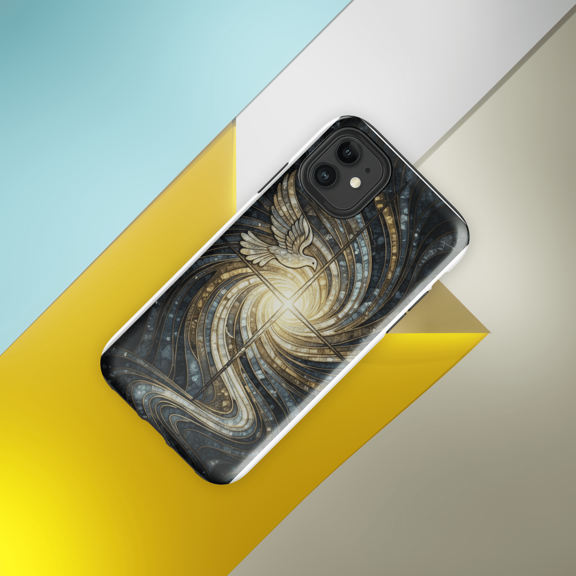 Holy Spirit Cross with Dove Tough iPhone Case - Image 12