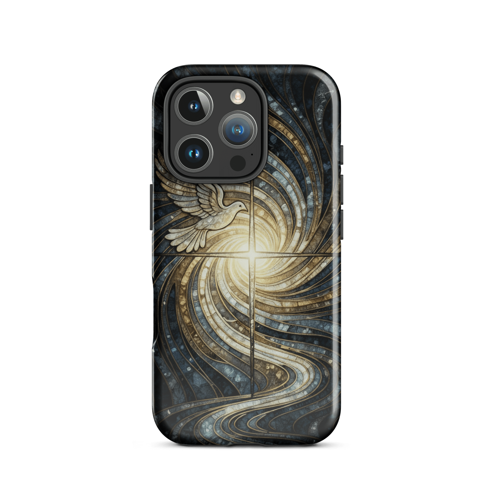 Holy Spirit Cross with Dove Tough iPhone Case - Image 8