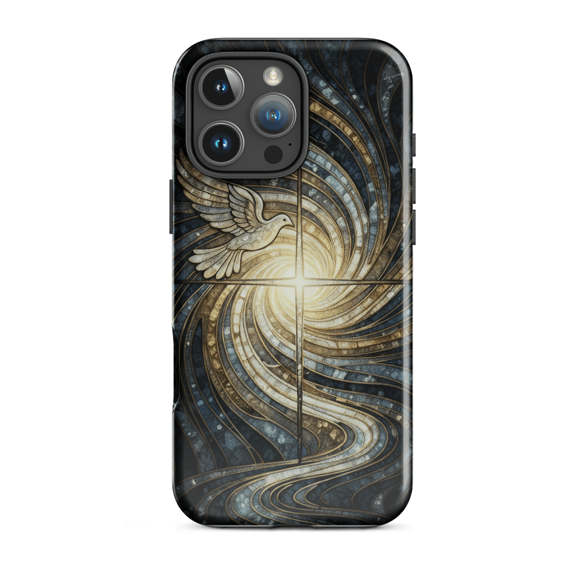 Holy Spirit Cross with Dove Tough iPhone Case - Image 7