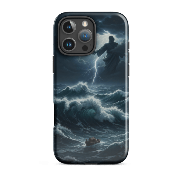 God in the Storm with Boat Tough iPhone Case