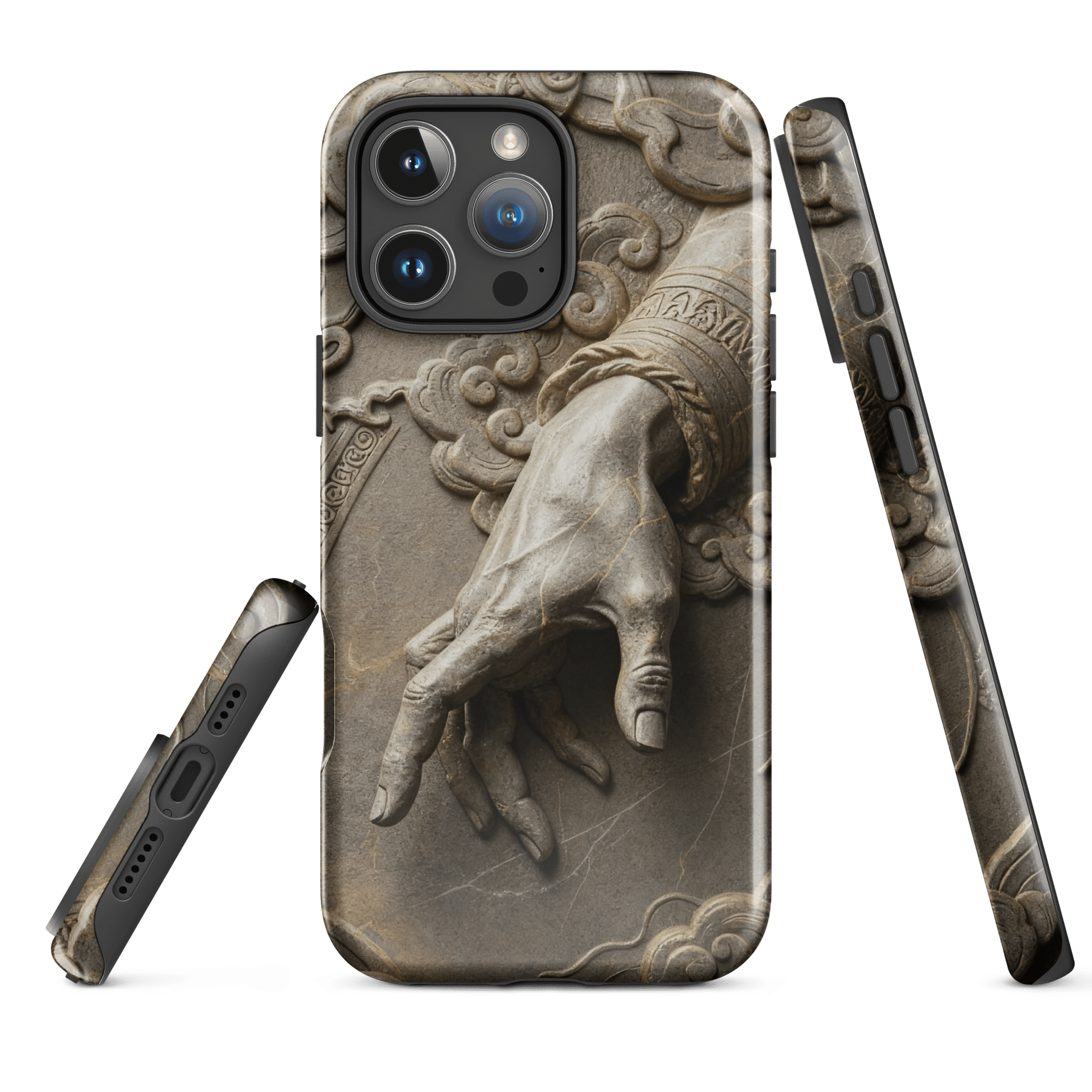 Divine Hand in Stone Clouds Tough iPhone Case - Image 12