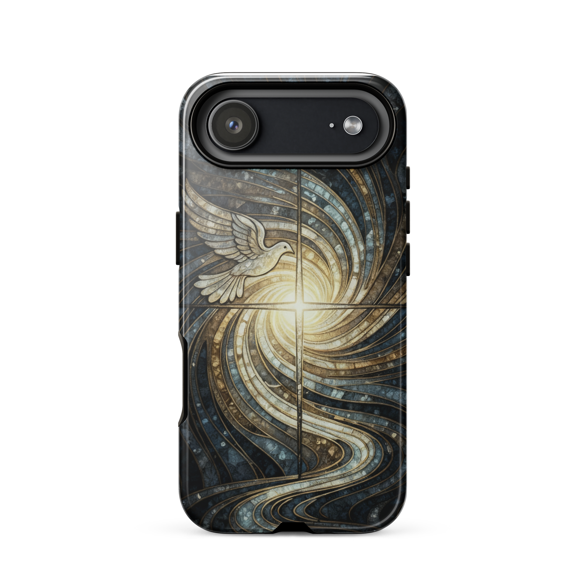 Holy Spirit Cross with Dove Tough iPhone Case - Image 5
