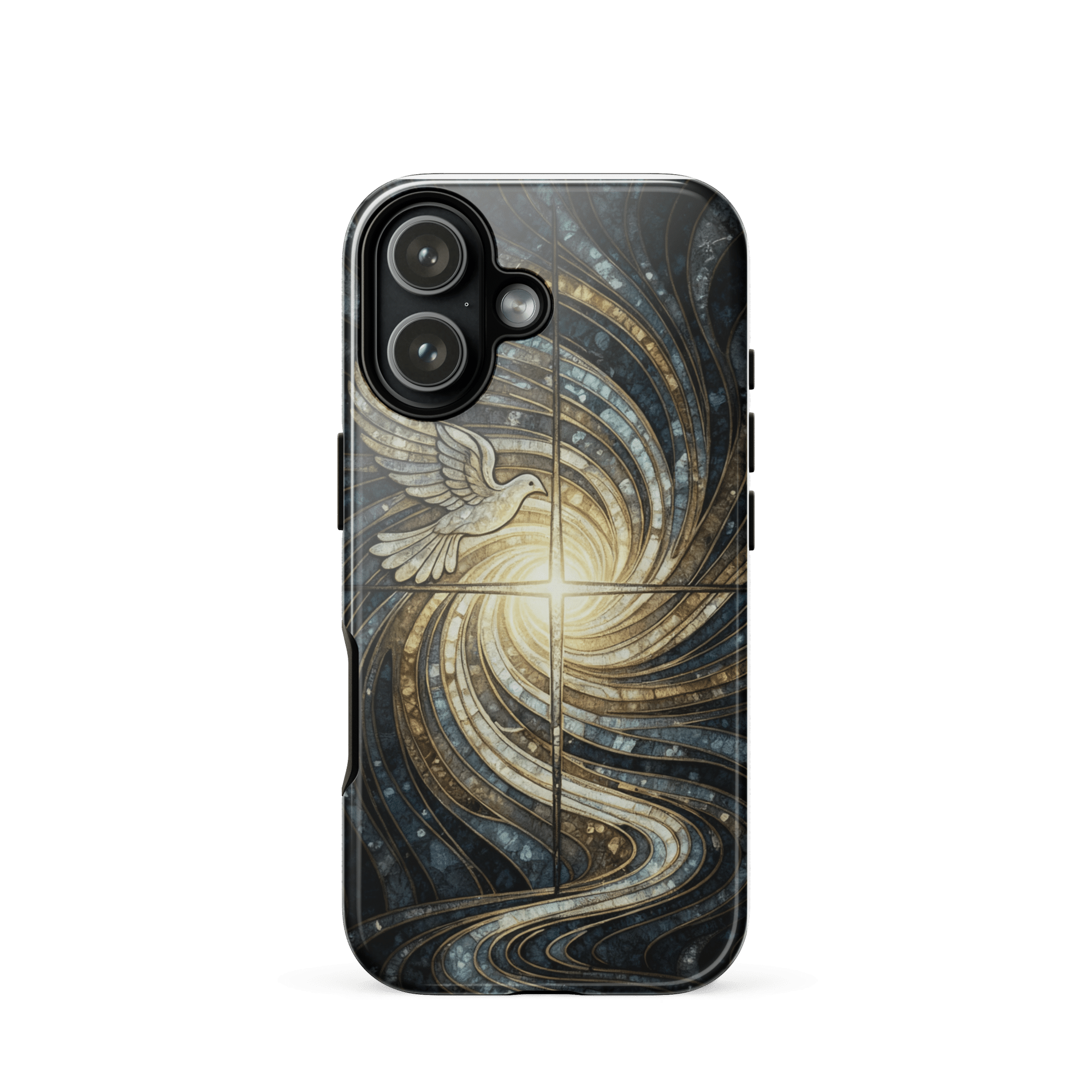 Holy Spirit Cross with Dove Tough iPhone Case - Image 6