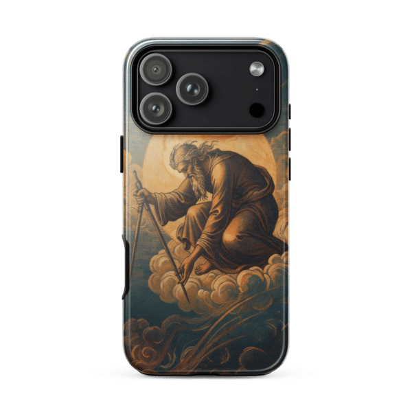 God Creating the World with Compass Tough iPhone Case