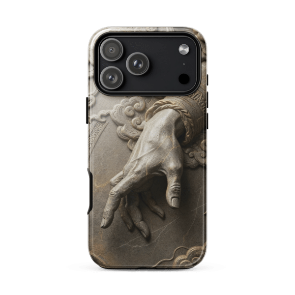 Divine Hand in Stone Clouds Tough iPhone Case