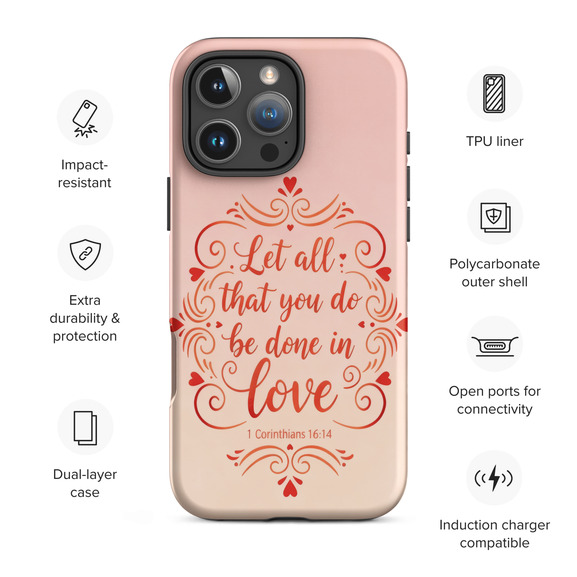 Corinthians Love Script Tough iPhone Case - Image 10