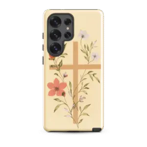Floral Cross Tough Samsung Case